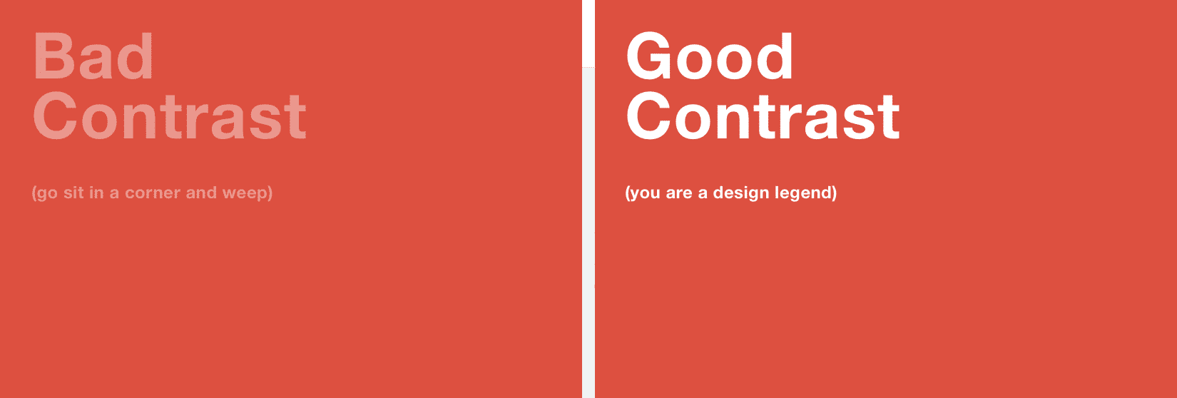 Contrast good and bad