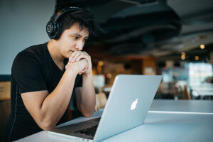Man looking at association website