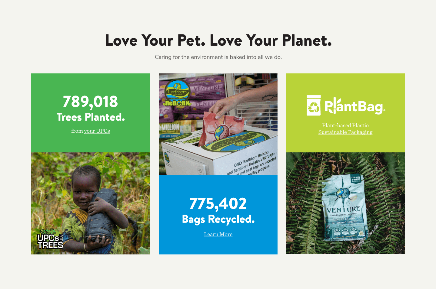 Earthborn love your planet section