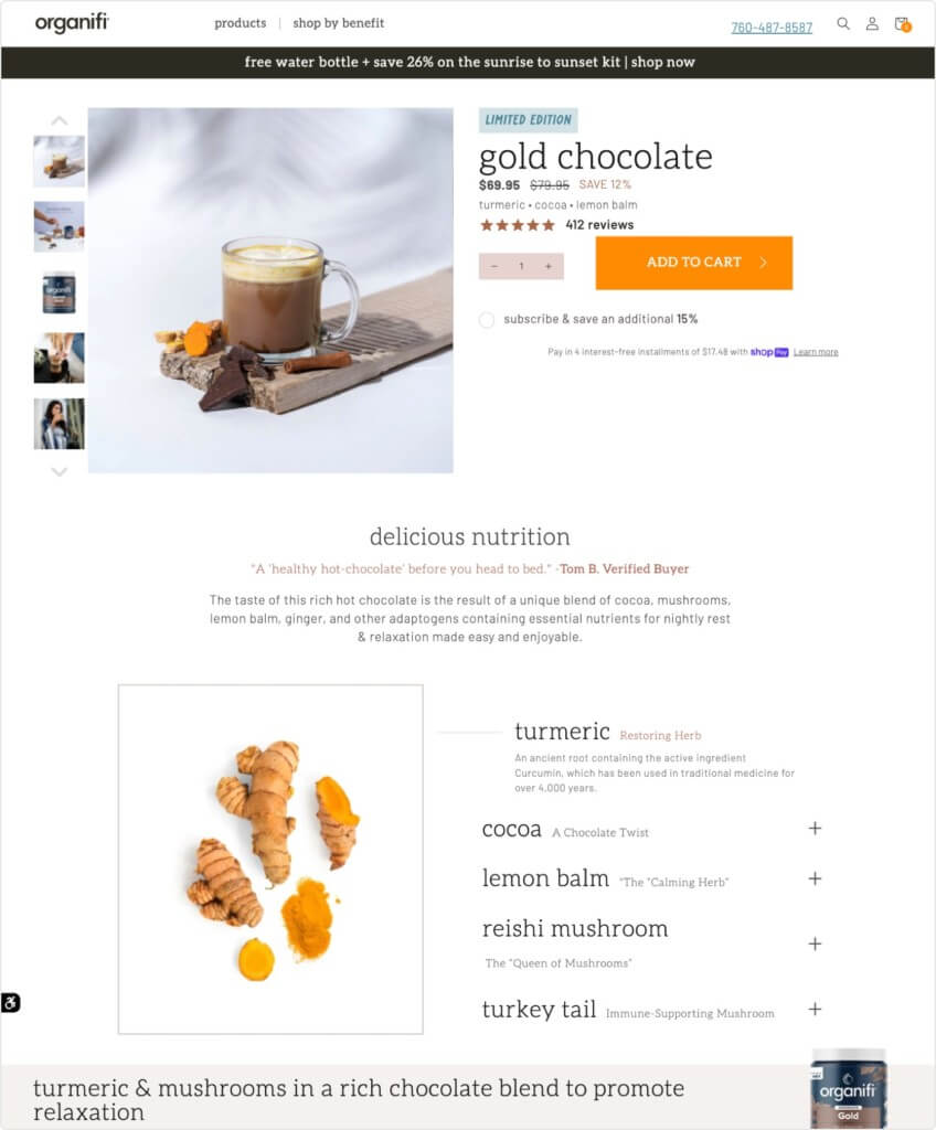 Organifi product page