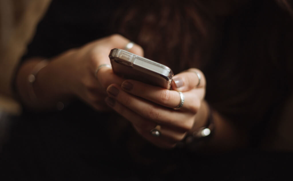 woman using cellphone