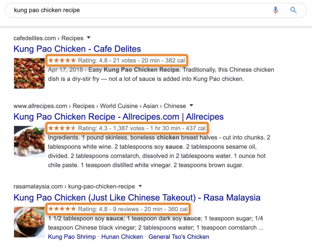 google rich snippets